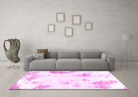 Machine Washable Abstract Pink Modern Rug, wshabs1962pnk