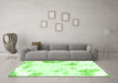 Machine Washable Abstract Green Modern Area Rugs in a Living Room,, wshabs1962grn