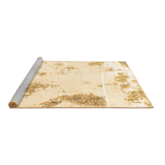 Sideview of Machine Washable Abstract Brown Modern Rug, wshabs1962brn