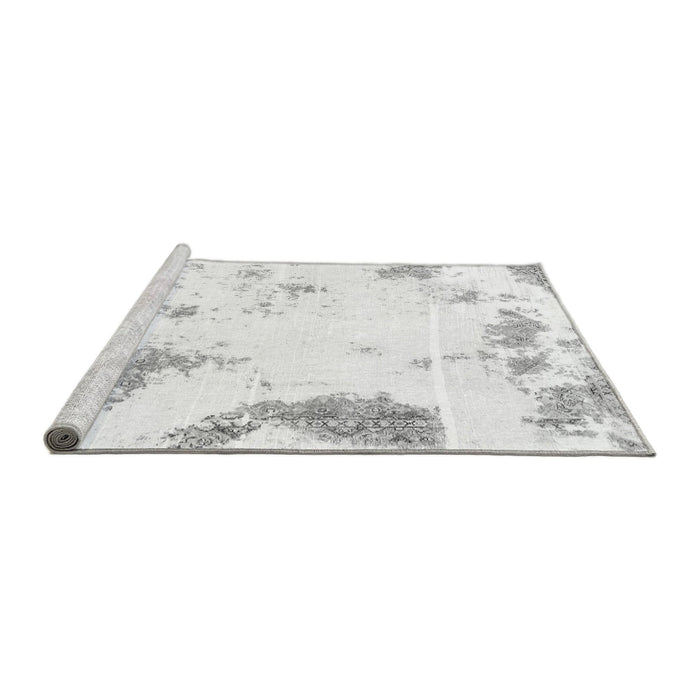 Sideview of Machine Washable Abstract Gray Modern Rug, wshabs1962gry