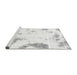 Sideview of Machine Washable Abstract Gray Modern Rug, wshabs1962gry