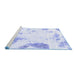 Sideview of Machine Washable Abstract Blue Modern Rug, wshabs1962blu