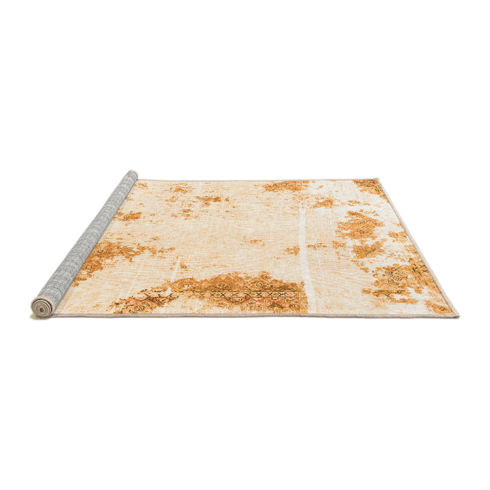 Sideview of Machine Washable Abstract Orange Modern Area Rugs, wshabs1962org