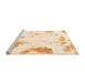 Sideview of Machine Washable Abstract Orange Modern Area Rugs, wshabs1962org