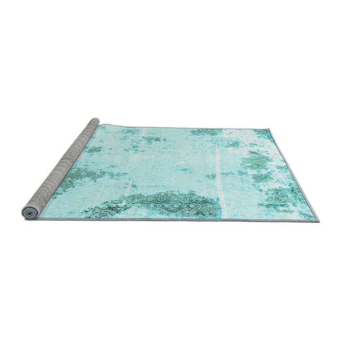 Sideview of Machine Washable Abstract Light Blue Modern Rug, wshabs1962lblu