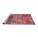 Sideview of Machine Washable Abstract Pink Coral Pink Rug, wshabs1963