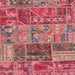 Square Machine Washable Abstract Pink Coral Pink Rug, wshabs1963