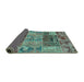 Sideview of Patchwork Turquoise Transitional Rug, abs1963turq