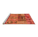 Sideview of Machine Washable Patchwork Orange Transitional Area Rugs, wshabs1963org