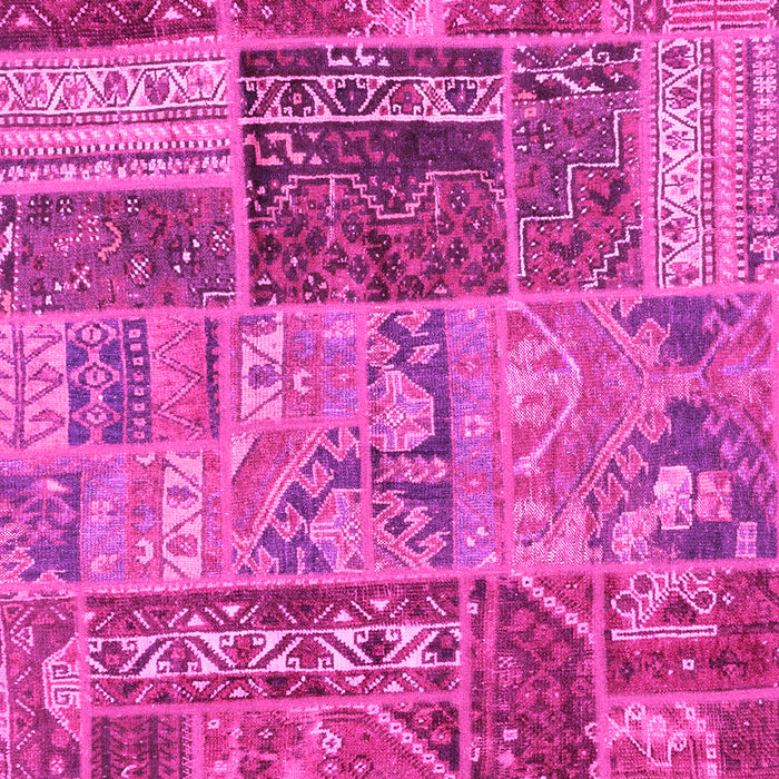 Machine Washable Patchwork Pink Transitional Rug, wshabs1963pnk