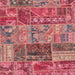 Square Abstract Pink Coral Pink Patchwork Rug, abs1963