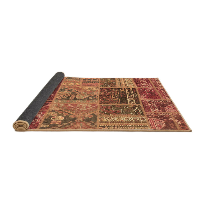 Sideview of Patchwork Brown Transitional Rug, abs1963brn