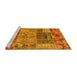 Sideview of Machine Washable Patchwork Yellow Transitional Rug, wshabs1963yw