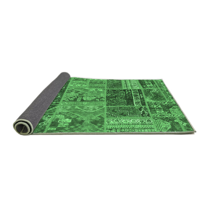 Sideview of Patchwork Emerald Green Transitional Rug, abs1963emgrn