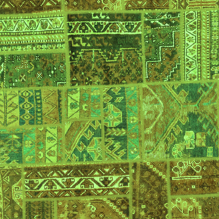 Patchwork Green Transitional Rug, abs1963grn