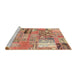 Sideview of Machine Washable Abstract Chestnut Red Rug, wshabs1964