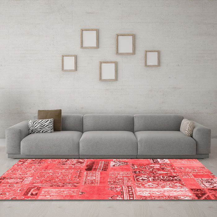 Transitional Red Washable Rugs