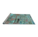 Sideview of Machine Washable Patchwork Light Blue Transitional Rug, wshabs1964lblu