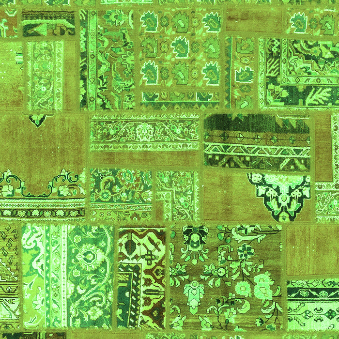 Patchwork Green Transitional Rug, abs1964grn