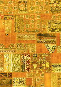 Patchwork Yellow Transitional Rug, abs1964yw