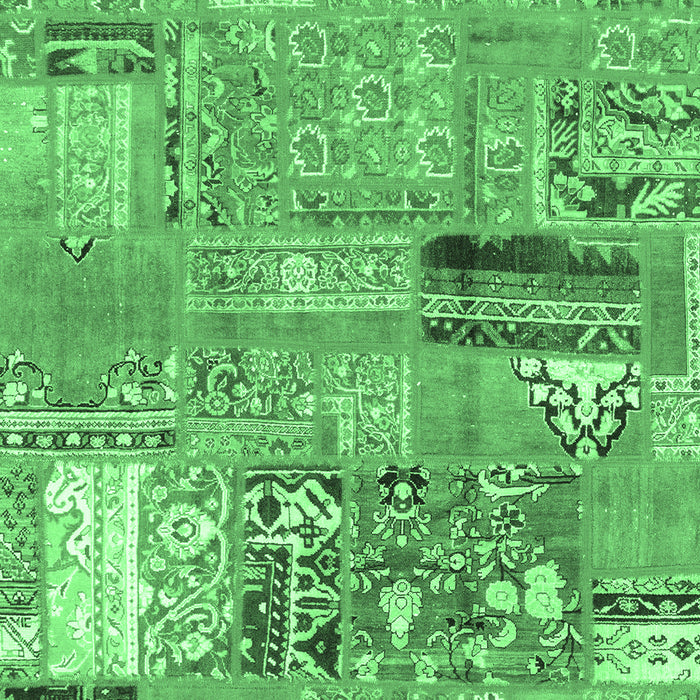 Patchwork Emerald Green Transitional Rug, abs1964emgrn