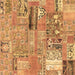 Square Patchwork Brown Transitional Rug, abs1964brn