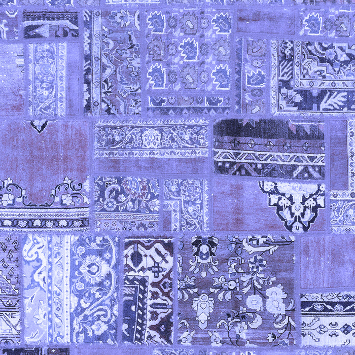 Machine Washable Patchwork Blue Transitional Rug, wshabs1964blu