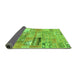 Sideview of Patchwork Green Transitional Rug, abs1964grn