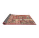 Sideview of Abstract Chestnut Red Patchwork Rug, abs1965