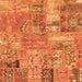 Square Patchwork Orange Transitional Rug, abs1965org