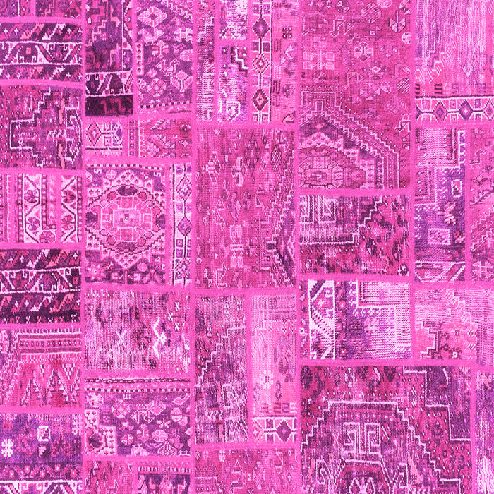 Square Patchwork Pink Transitional Rug, abs1965pnk