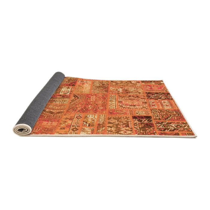 Sideview of Patchwork Orange Transitional Rug, abs1965org