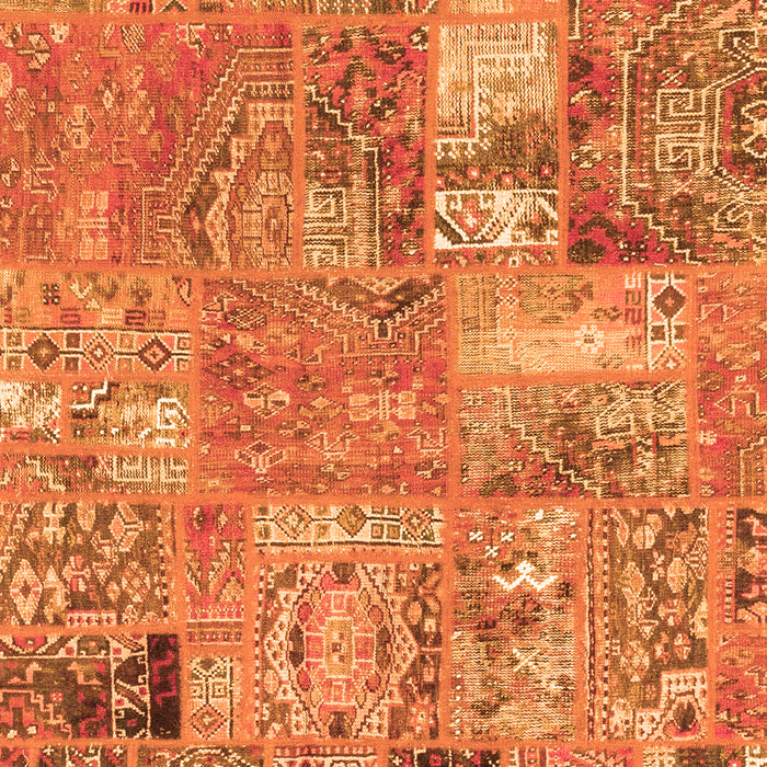 Patchwork Orange Transitional Rug, abs1965org