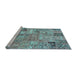 Sideview of Machine Washable Patchwork Light Blue Transitional Rug, wshabs1965lblu