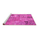 Sideview of Machine Washable Patchwork Pink Transitional Rug, wshabs1965pnk