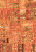 Machine Washable Patchwork Orange Transitional Area Rugs, wshabs1965org