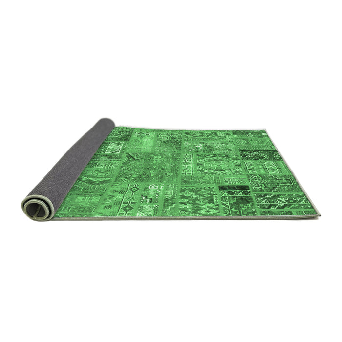 Sideview of Patchwork Emerald Green Transitional Rug, abs1965emgrn