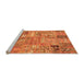 Sideview of Machine Washable Patchwork Orange Transitional Area Rugs, wshabs1965org