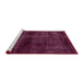 Sideview of Machine Washable Abstract Pink Rug, wshabs1966