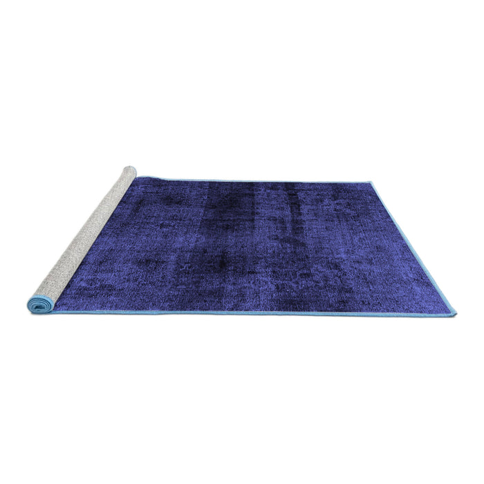 Sideview of Machine Washable Abstract Blue Modern Rug, wshabs1966blu