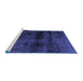 Sideview of Machine Washable Abstract Blue Modern Rug, wshabs1966blu