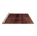 Sideview of Machine Washable Abstract Brown Modern Rug, wshabs1966brn