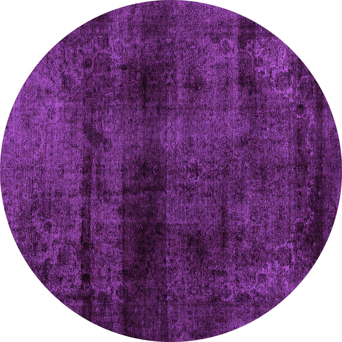 Round Abstract Purple Modern Rug, abs1966pur
