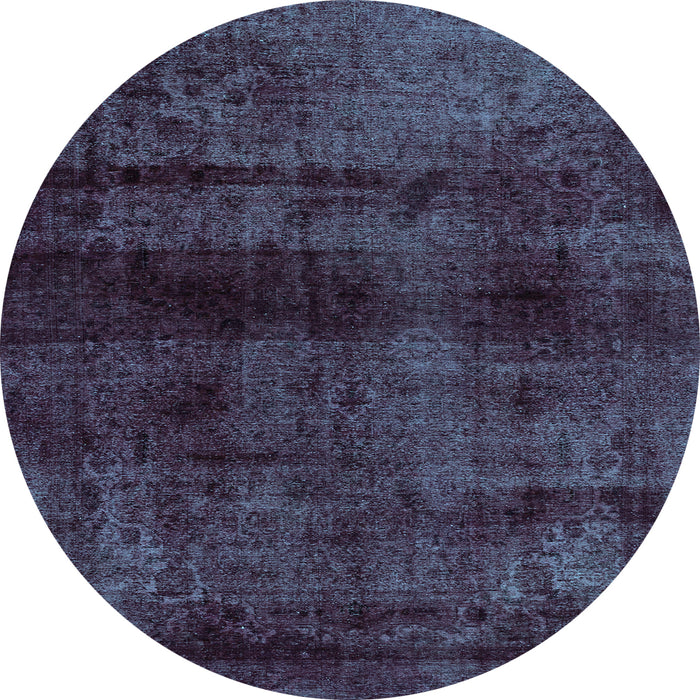 Round Abstract Light Blue Modern Rug, abs1966lblu