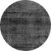 Round Machine Washable Abstract Gray Modern Rug, wshabs1966gry