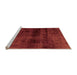 Sideview of Machine Washable Abstract Orange Modern Area Rugs, wshabs1966org