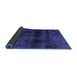 Sideview of Abstract Blue Modern Rug, abs1966blu