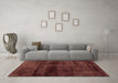 Machine Washable Abstract Brown Modern Rug in a Living Room,, wshabs1966brn