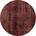 Round Abstract Brown Modern Rug, abs1966brn