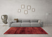 Machine Washable Abstract Orange Modern Area Rugs in a Living Room, wshabs1966org